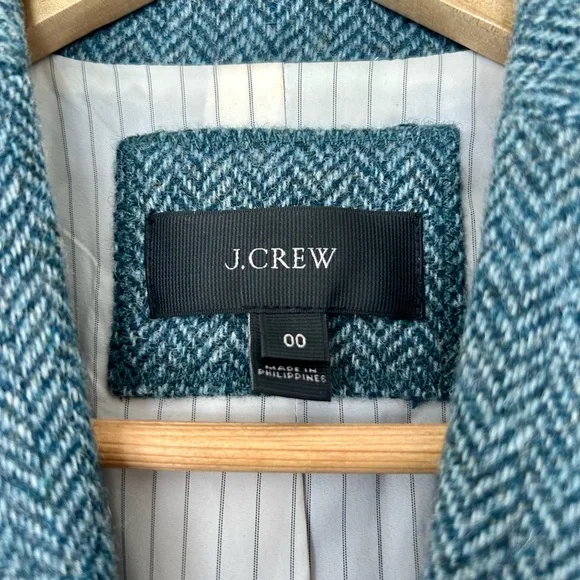 💚 J. Crew Teal Herringbone Blazer - Picture 3 of 11